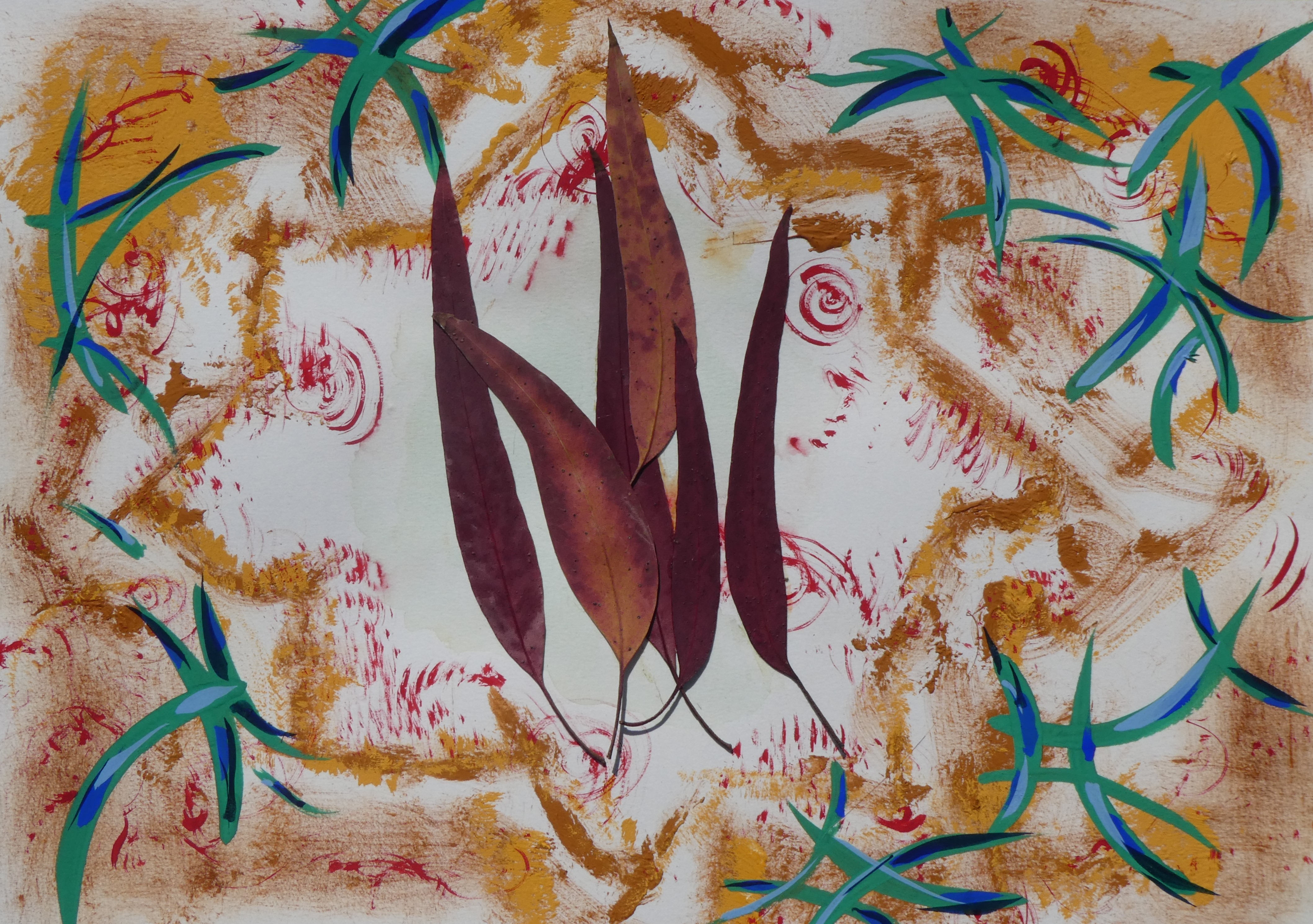 Eucalyptus leaves and painting III